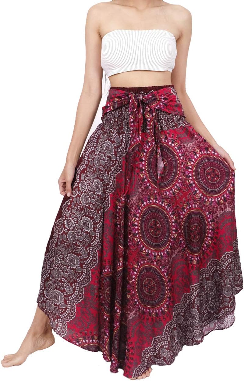 Womens Novelty-skirts Banjamath Women's Long Bohemian Style Gypsy Boho Hippie Skirt
