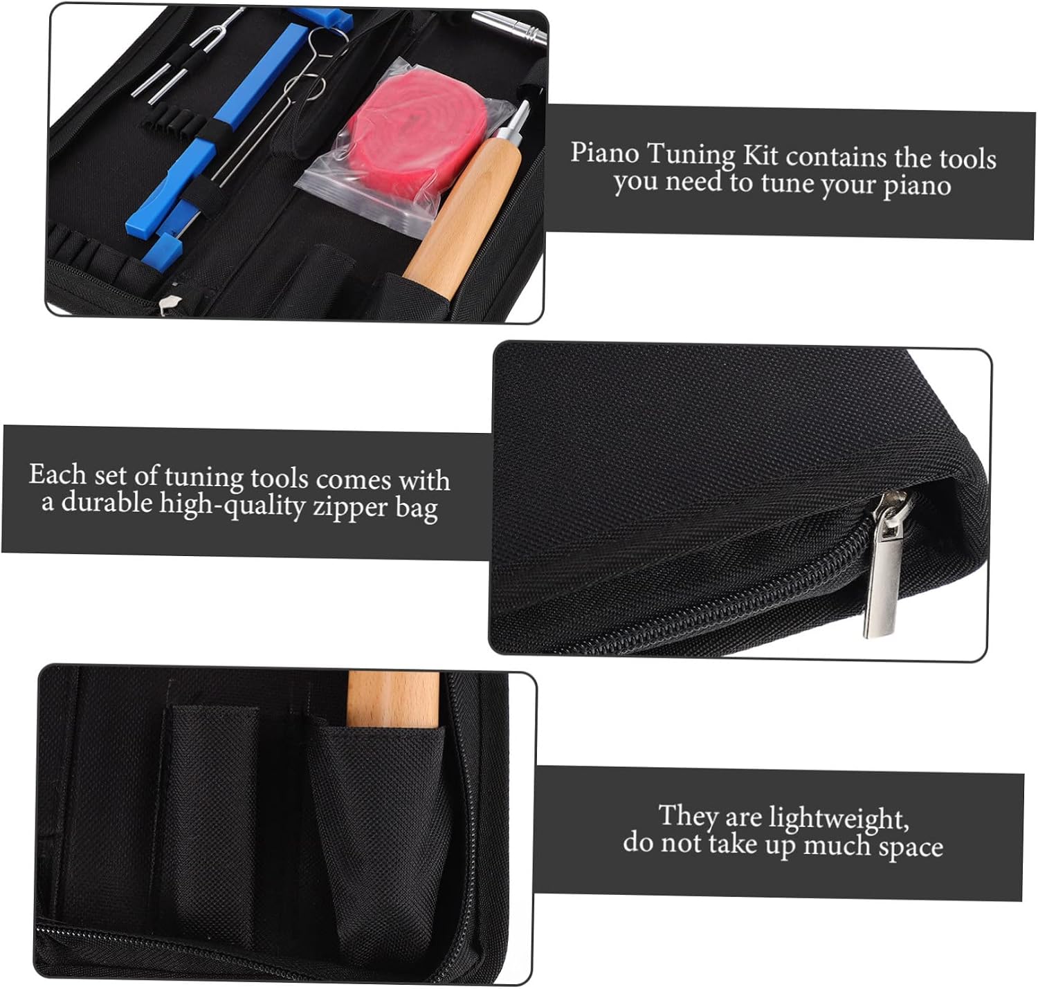 Holibanna 1Set Piano Tuning Kit Durable Piano Accessories for Sound Reduction Lightweight Portable Piano Silencers Easy to Use Tuning Tools for Musicians