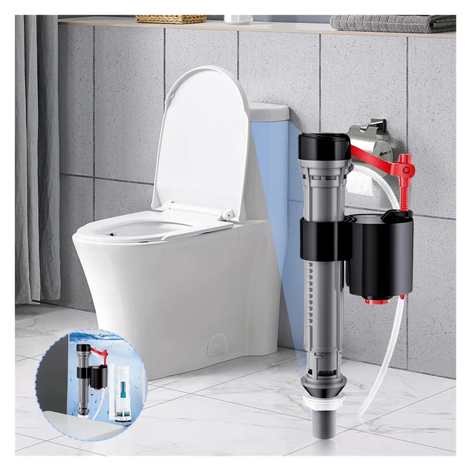 Robinet Flotteur WC Vanne Valve de remplissage de toilettes universelle