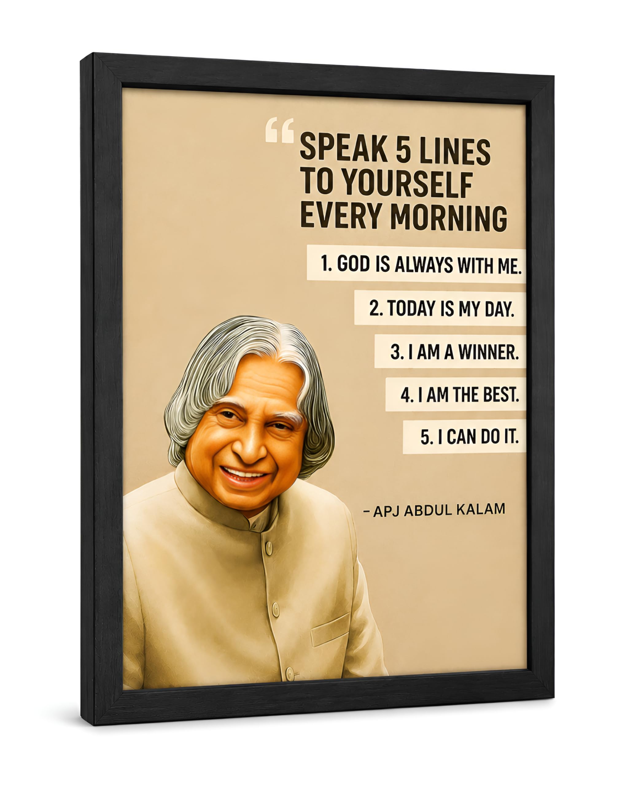 ROXOVA APJ Abdul Kalam Motivational Photo Frame 5 Daily Affirmations Framed Poster, Wall Decor for Office and Study Room 13 x 10 inch-image-23