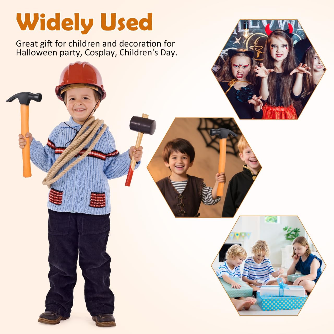 BESTOYARD Hammer Toy Funny Rubber for Boys & Girl Halloween Party Props, Cosplay Accessories, Educational Dress-up Fake Pounding Mallet for Toddler Kids Performance Props - Image 6