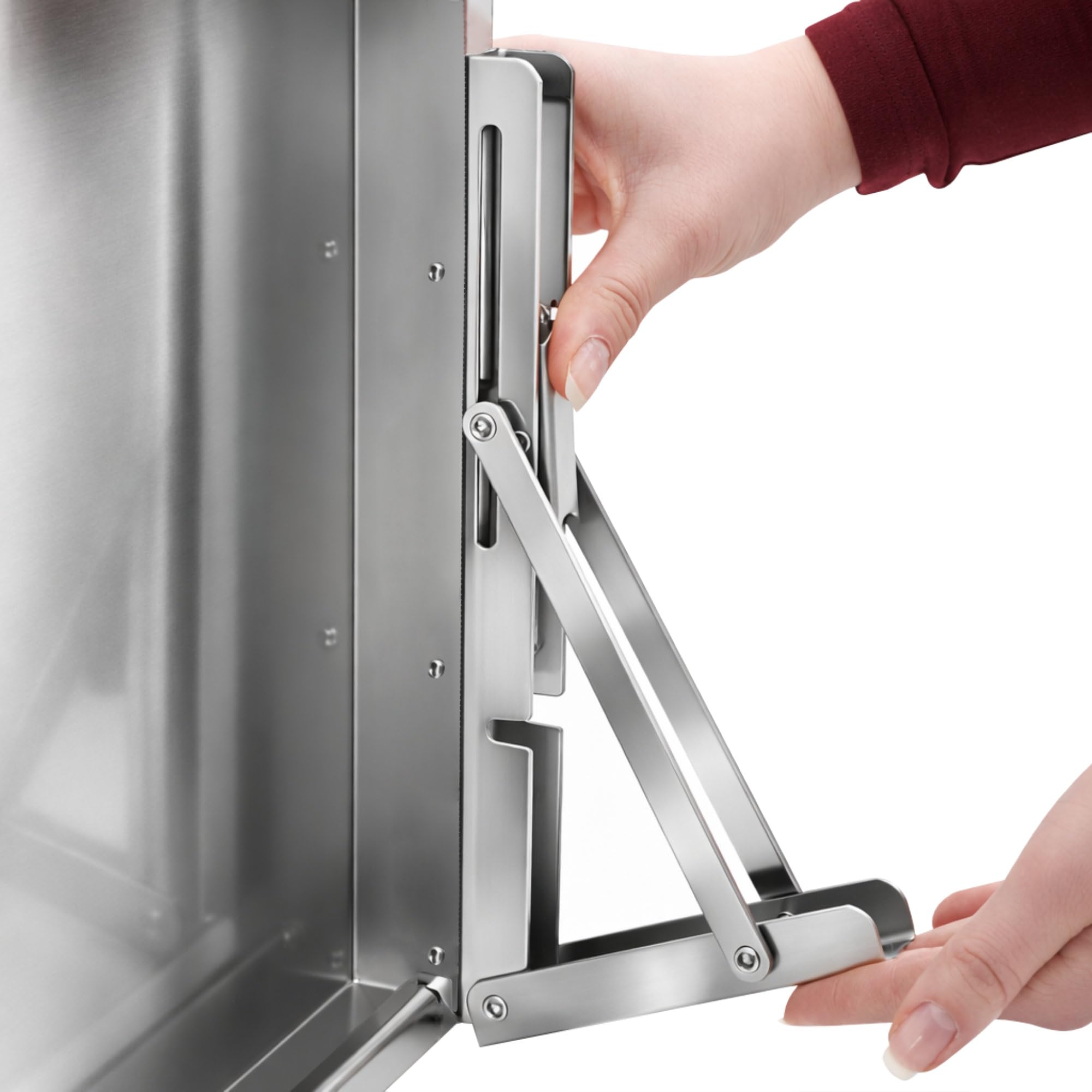Mahlzeit Étagère murale en acier inoxydable 60 x 30 cm | Étagère de cuisine pliable argentée | Étagère murale en acier inoxydable | Étagère murale pour cuisine, étagère murale pour cuisine, étagère à