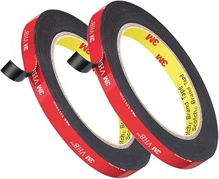 2 Pack Double Sided Tape, 3M Heavy Duty 3M Mounting Waterproof VHB Foam Tape,10FT Length, 0.4Inch Width for Car Decor, Home Decor and Office Decor