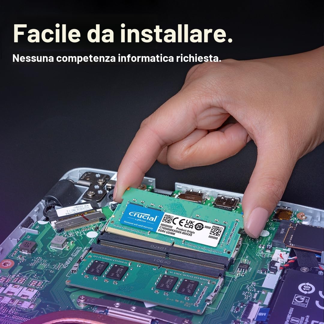 Crucial RAM DDR4 8GB 3200MHz SODIMM CL22 Memoria per PC Laptop Notebook Mini PC
