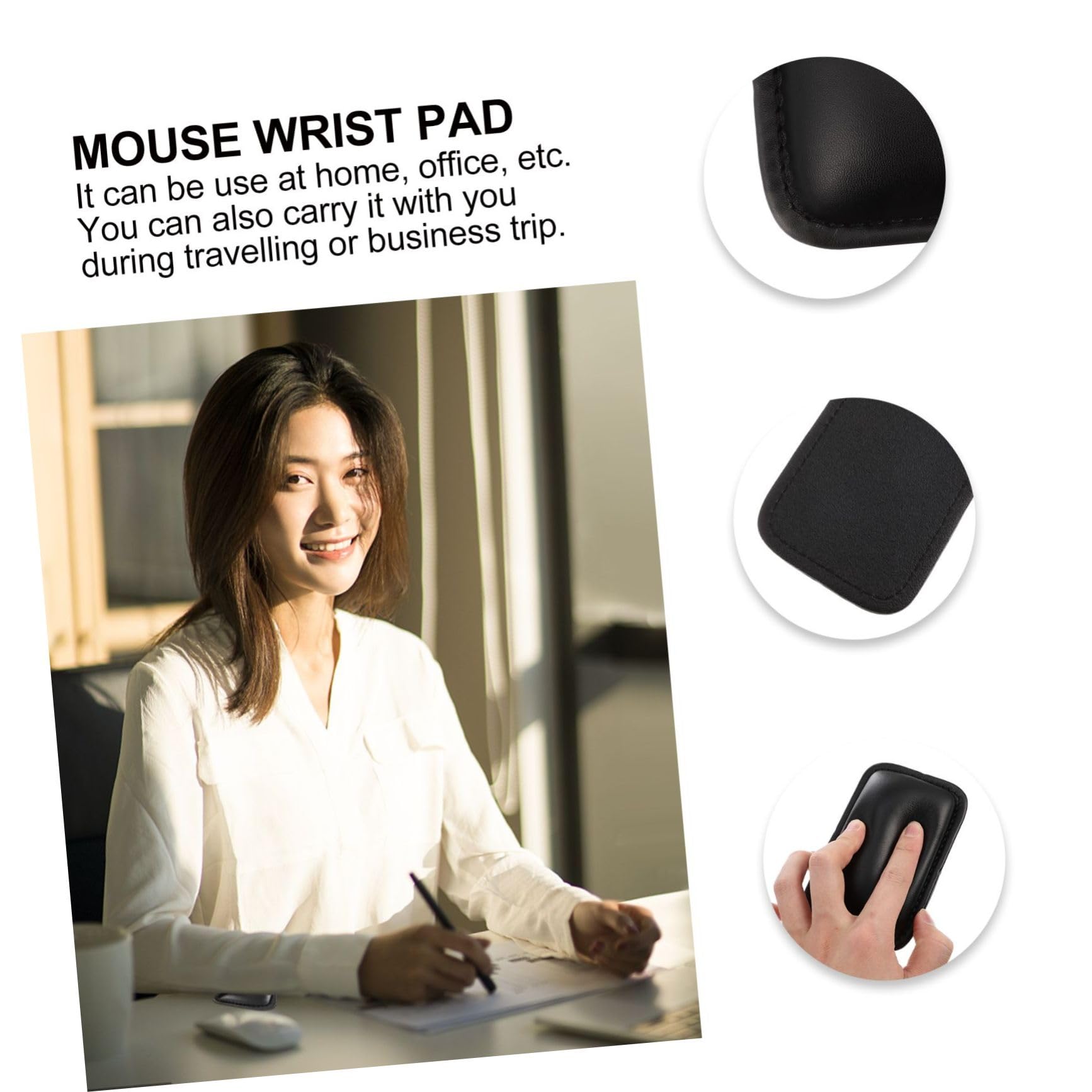 DOITOOL 3 Set Poggiapolsi Pelle Per Tastiera E Mouse Con Base Antiscivolo Supporto Ergonomico Per Polsi Computer Laptop E Ufficio Affaticamento Mano E 2 Pezzi * 3