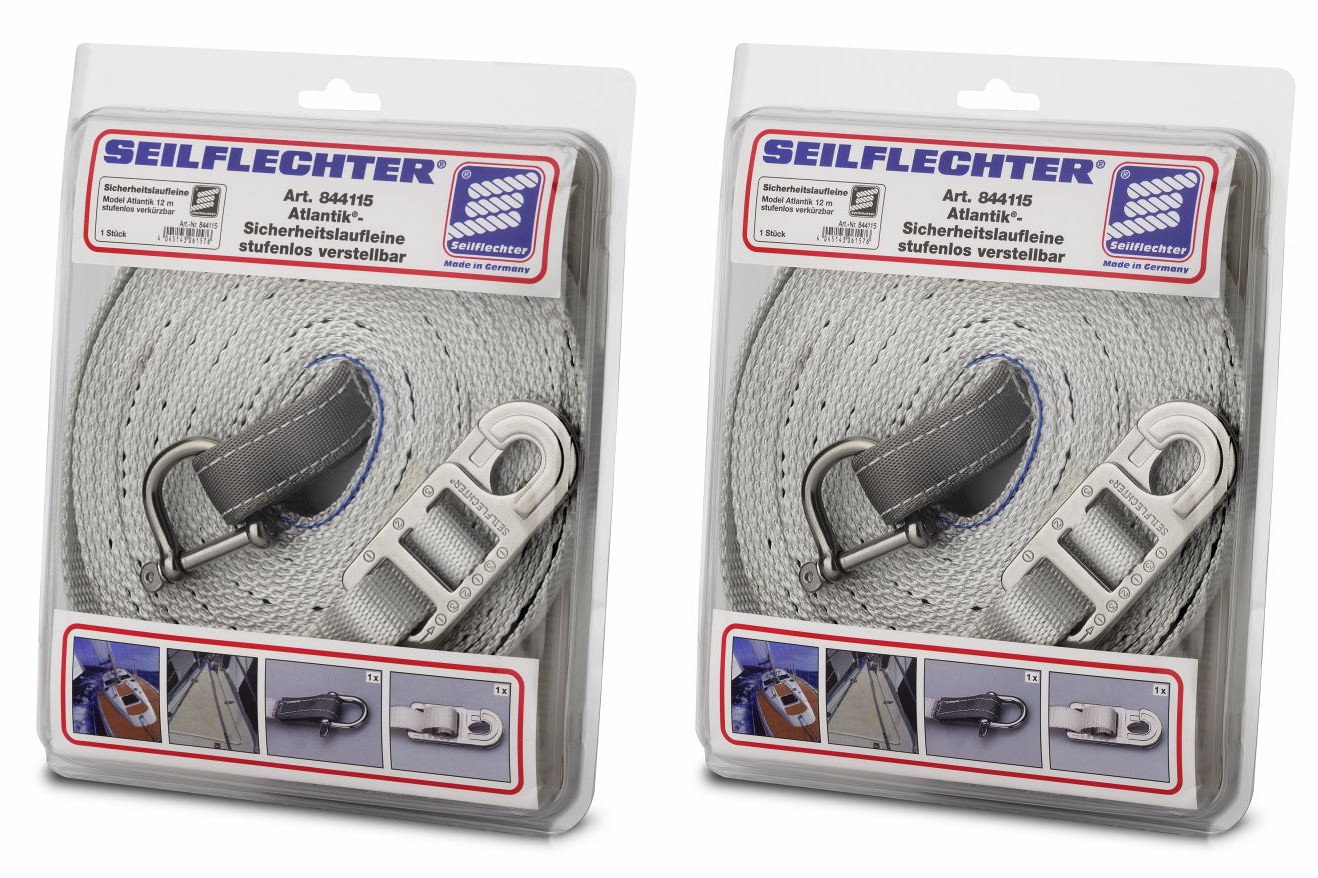 SEILFLECHTER Atlantik Sicherheitslaufleine 12 m lang - 2er Pack - 2 Stück