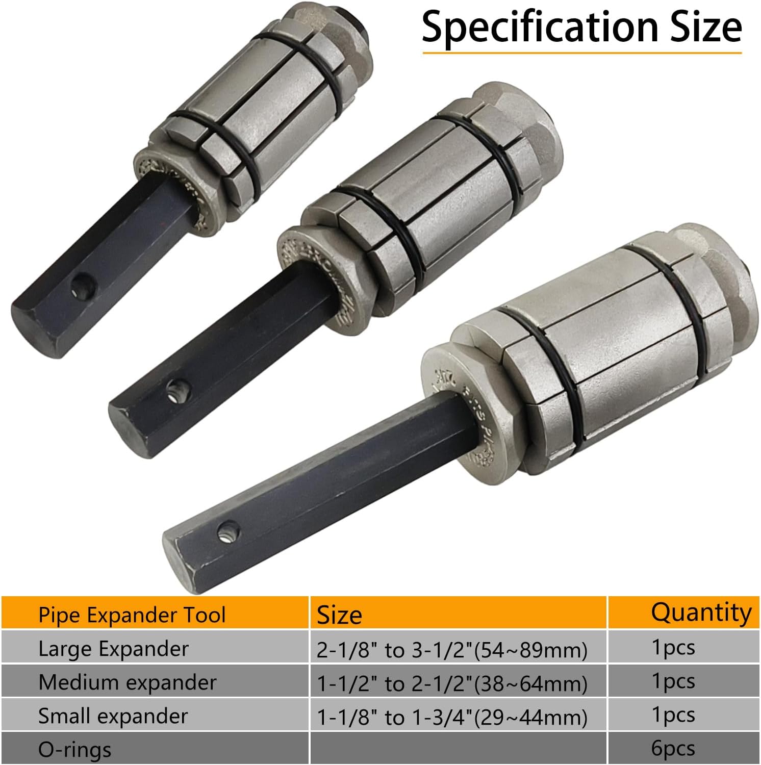 3PCS Car Tail Pipe Expander Tool Kit from 1-1/8" to 3-1/2" Exhaust Pipe Muffler Spreader Tool Set for Most Vehicles and Trucks