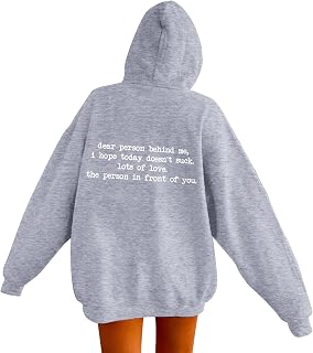 Dear Person Behind Me Hoodie Shirt Women's You Are Enough Long Sleeve Hoodies Kawaii Preppy Clothing Long Sleeve Sweatshirt Tops Winter Offers