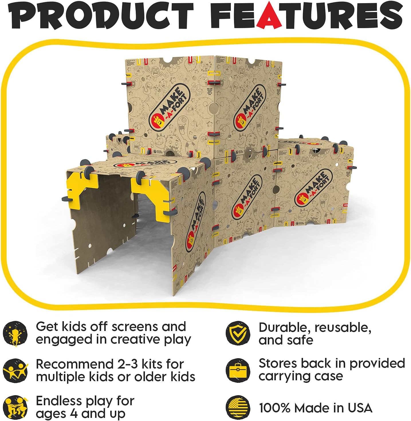 Hot Deals Make-A-Fort Building Kit - Build Really Big Indoor Forts for Kids - Get Kids Off Screens and Engaged in Creative Play - Durable, Reusable, and 100% Made in USA Black Friday Clearance Make-A-Fort Building Kit - Build Really Big Indoor Forts for Kids - Get Kids Off Screens and Engaged in Creative Play - Durable, Reusable, and 100% Made in USA