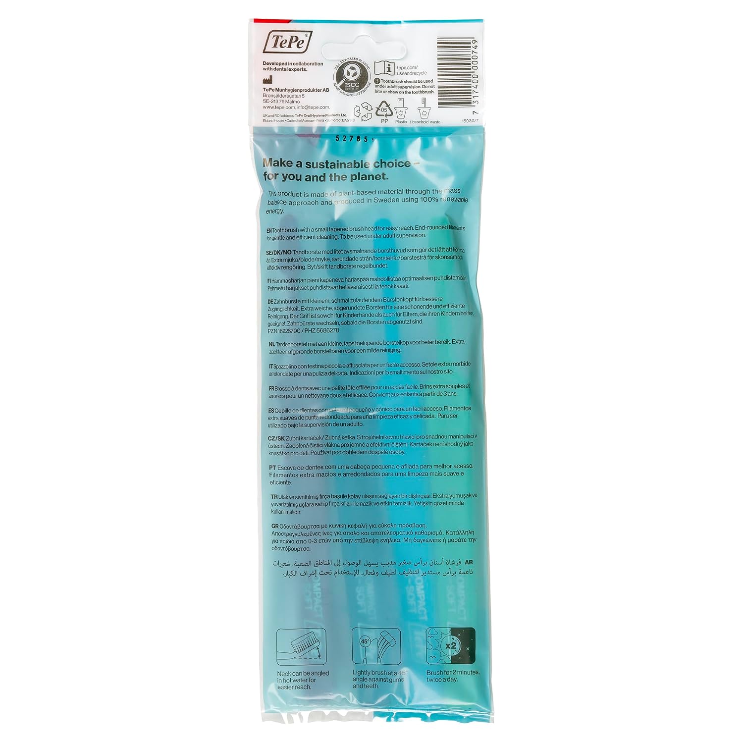 TePe Kids Toothbrush, Extra Soft Kid and Toddler Toothbrush for Ages 3+, 4 Pack