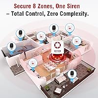 Vista 8 de Daytech Sistema de alarma de seguridad inalámbrico con sirena estroboscópica, botones de pánico y alerta SOS para el hogar, tiendas minoristas