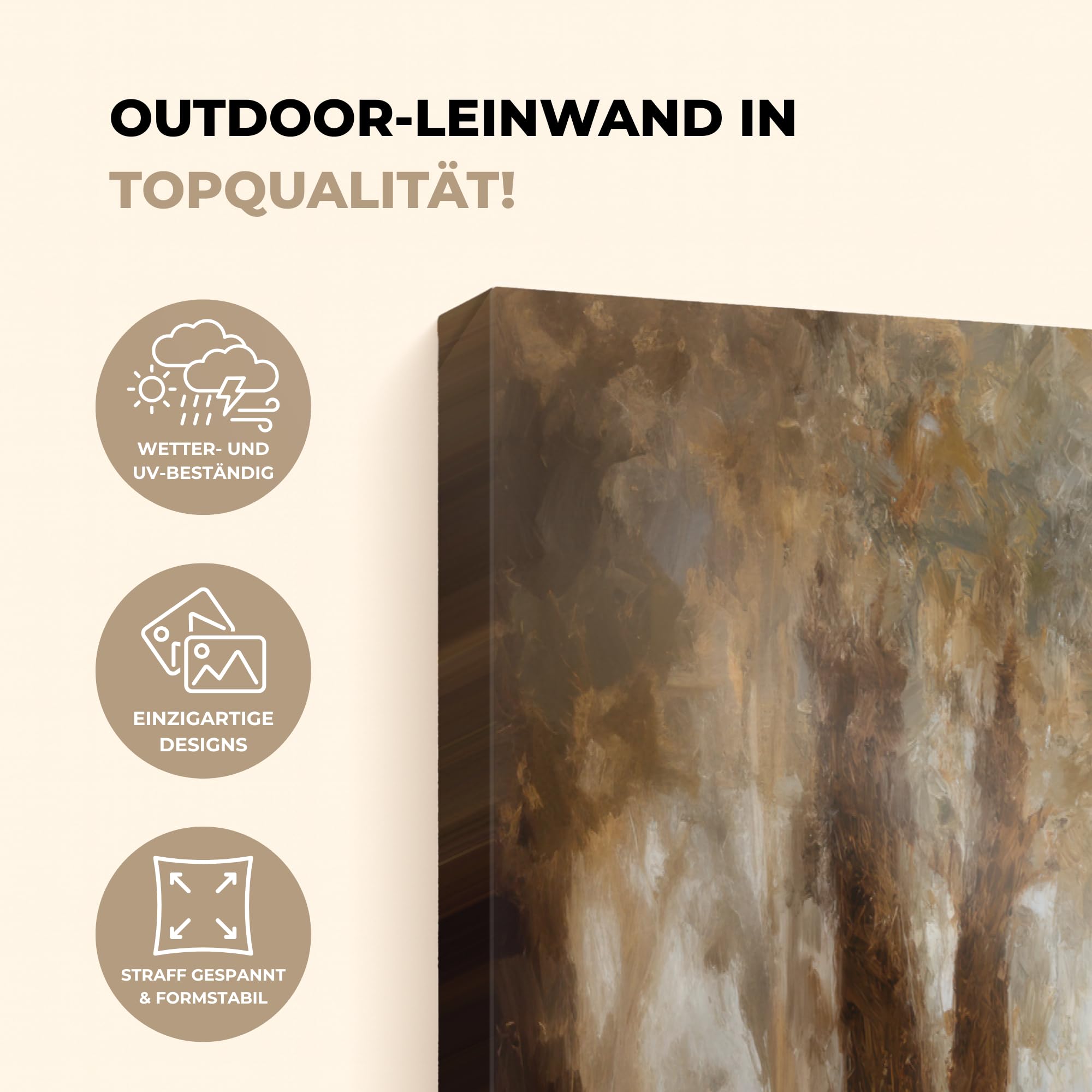 Gartenbilder 150x100 cm Wetterfeste Leinwand Outdoor Bild Terrasse Deko Balkon Wetterfest Gartenposter Foto Geschenk Draußen Jesus - Kniend - Waldlandschaft - Betend