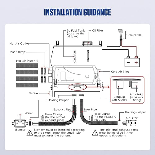 Miniatura 5 de MR CARTOOL Calentador de aire diésel, calentador de estacionamiento de coche de 8KW 12V, calentador portátil para camión con control remoto,