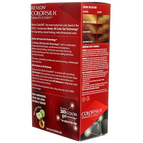 Miniatura 4 de Revlon ColorSilk - Tinte para el cabello 54 castaño dorado claro, 1 unidad (paquete de 2)