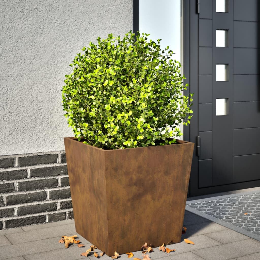 Makastle Jardinière surélevée en métal - Résistante aux intempéries - pour Plantes et légumes - pour Jardin et terrasse - 50 x 50 x 50 cm - Acier Corten