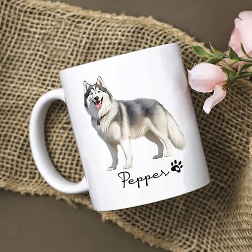 Miniatura 100 de Taza de café negra personalizada con nombre Chow Chow Chow de 11 onzas, taza de café blanca personalizada para perros Chow Chow, regalos para Chow