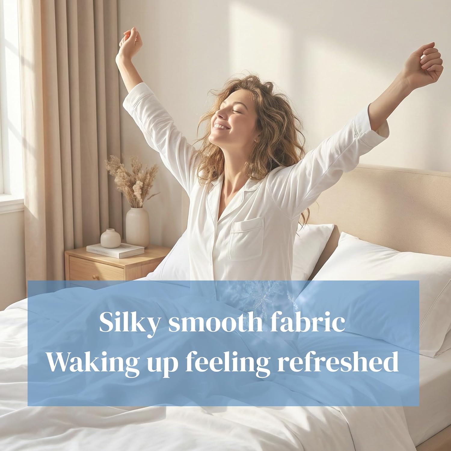 Beckham Hotel Collection Cooling Pillowcases for Hot Sleepers, Standard/Queen Size Set of 2, Cool Bedding, Envelope Closure, Silky Soft, Breathable, Moisture-Wicking, White - Image 7