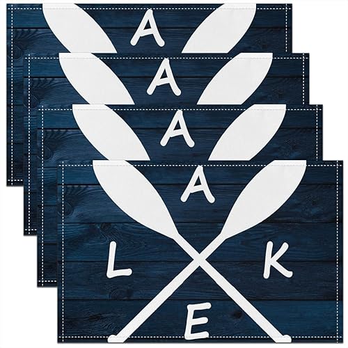 Miniatura 9 de Lake Rules - Manteles individuales decorativos para mesa, manteles individuales cuadrados para mesa de comedor para sofá, dormitorio, sala de estar,