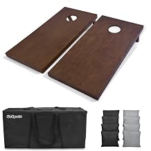 GoSports 4'x2' Regulation Size Wooden Cornhole Boards Set with Dark Brown Varnish - Includes Carrying Case and Bean Bags Choose Your Colors Over 100 Color Combinations