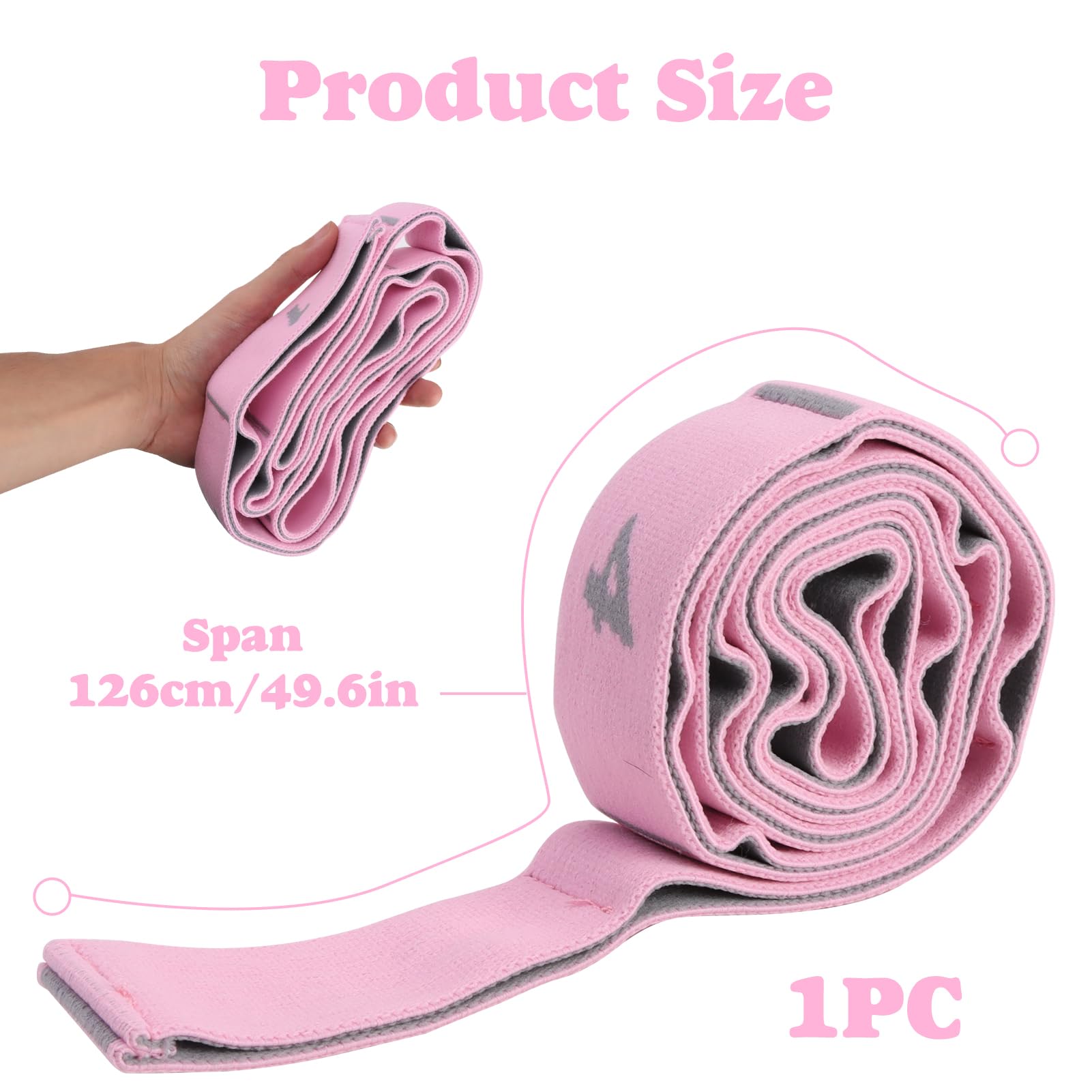 Fascia per esercizi Yoga Stretch Bande con 11 anelli- Bande di resistenza per yoga, pilates, danza e fitness, regolabile e durevole, per adulti