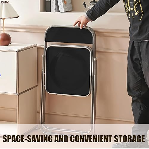 Miniatura 5 de Juego de 2 sillas plegables de acrílico plegables de plástico, fáciles de usar y almacenar, cómodas sillas de fiesta portátiles para el hogar,