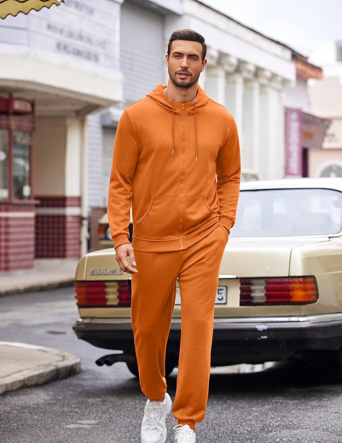 COOFANDY Men's Halloween Track Set With Zippered Pockets Mens Casual Tracksuit Jogging Suits Sweatpants for Men