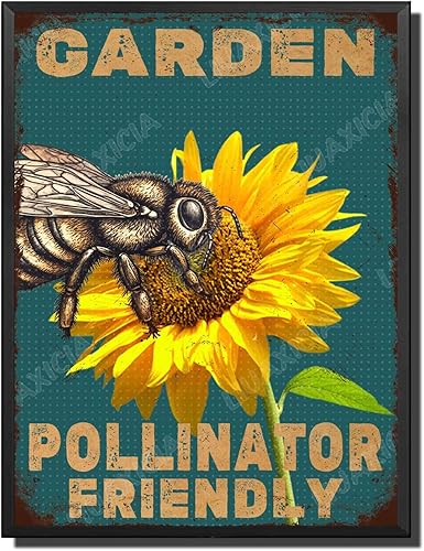 Vista 119 de LIUAXICIA Letreros de metal divertidos para jardín, letreros de metal con diseño de colibrí, para garaje, hogar, cafetería, bar, granja, pared