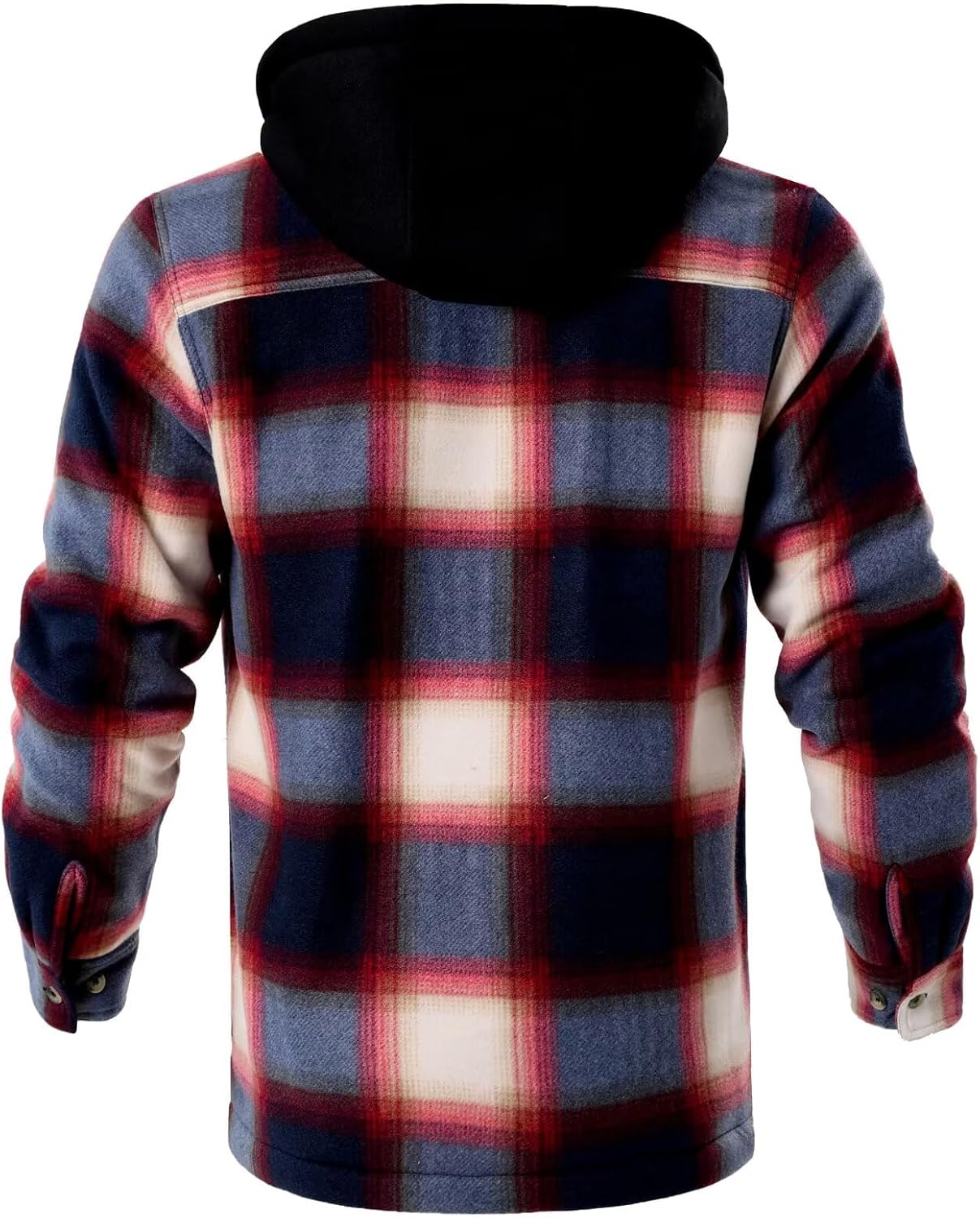 LeeHanTon Mens Flannel Jacket Heavyweight Sherpa Fleece Jackets Outdoor Hiking Casual Soft Warm Coat with Pockets