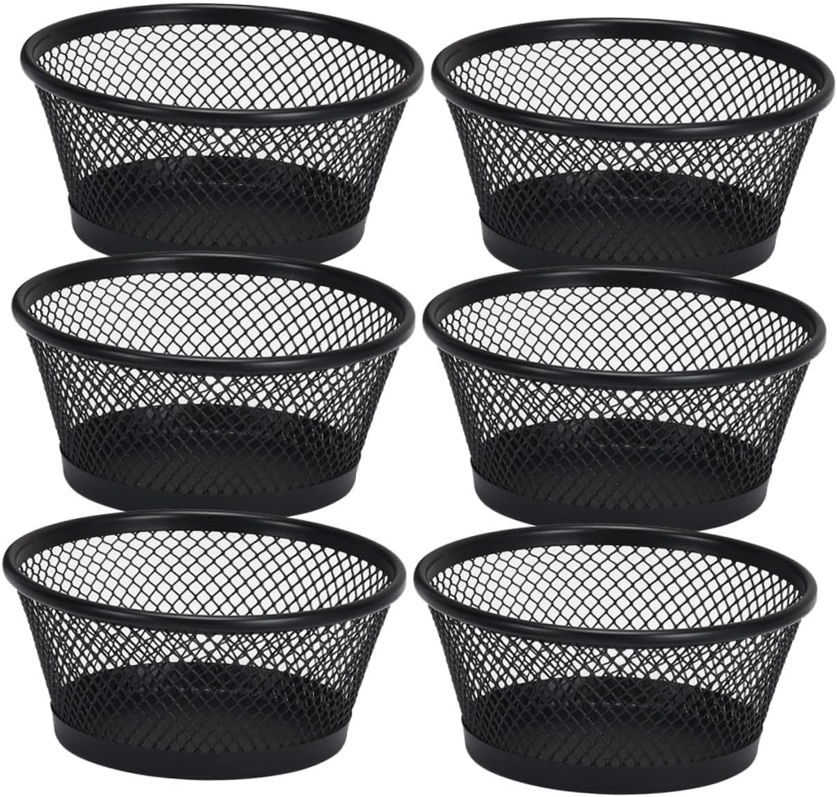 6Pcs Mesh Paper Clip Holder Desktop Organizer for Small Office Supplies Multi-use Sundries Storage Containers for Bands Erasers USB Drives Neat Table Decoration