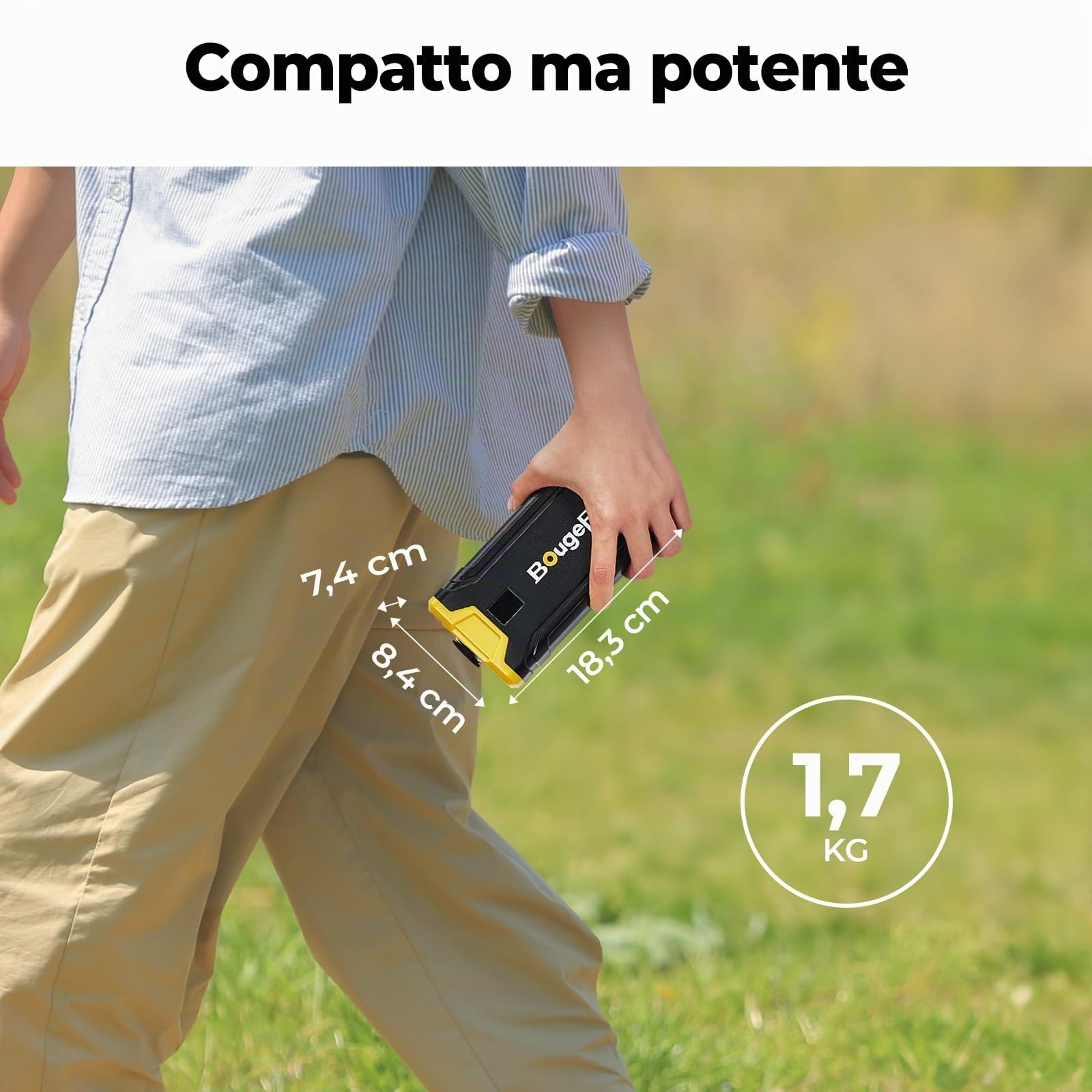 BougeRV Power Station Portatile da 266Wh per Frigoriferi Auto 12V, Generatore Solare con Ricarica Rapida 100W, Uscita USB-C e DC, Display Intelligente, Batteria di Backup per Campeggio e Viaggi
