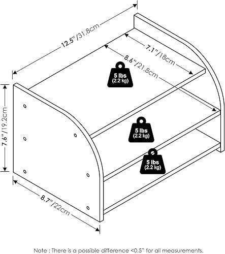 Miniatura 3 de Furinno Organizador clásico de escritorio de 3 niveles, color blanco