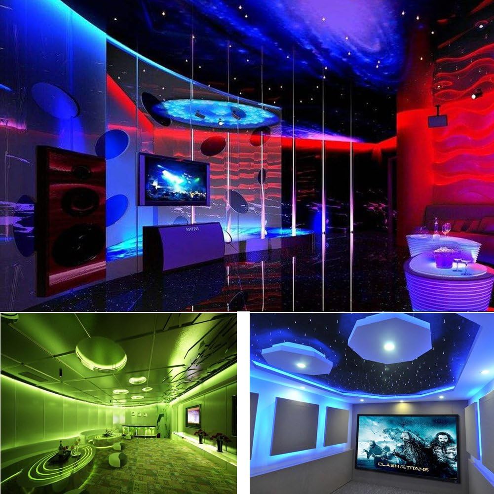 Blue Wind Led Strip Lighting 5M 16.4 Ft 5050 RGB 300leds Flexible Color Changing Full Kit with 44 Keys IR Remote Controller +Control Box+ 12v 5A Power Supply