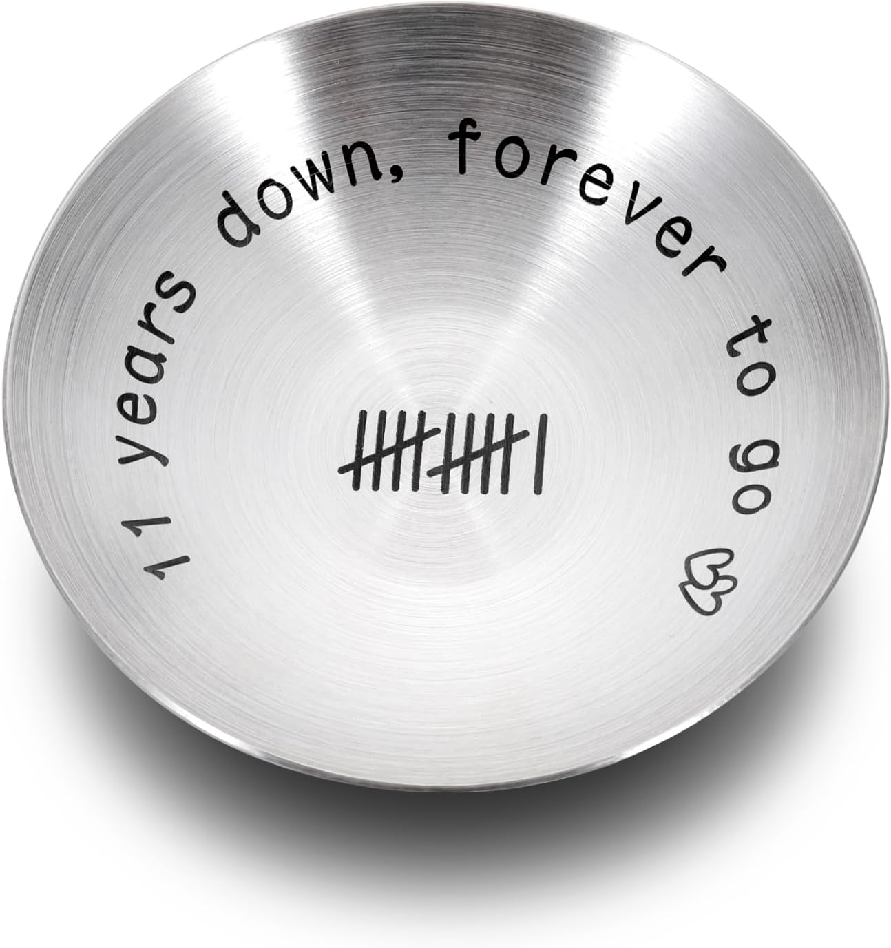 11th Anniversary steel Gifts for Her Him Couple Gifts Ideas 11 Year Anniversary Steel Gifts 4" Ring Holder Dish Jewelry Tray Wedding Gifts for wife Husband Christmas Valentines Gifts for Girlfriend