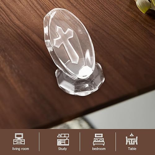 Miniatura 2 de 2 figuras de cruz religiosas de Jesús de pie Crucifijo de pie, adornos de escritorio, pequeñas estatuas decorativas para el hogar y la oficina,