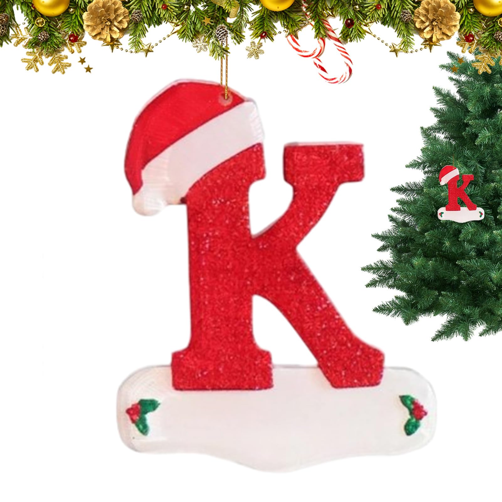 Ornamenti Per Albero Di Natale In Acrilico, Decorazioni A Forma Di Lettera, 8x8 Cm, Per Interni Ed Esterni