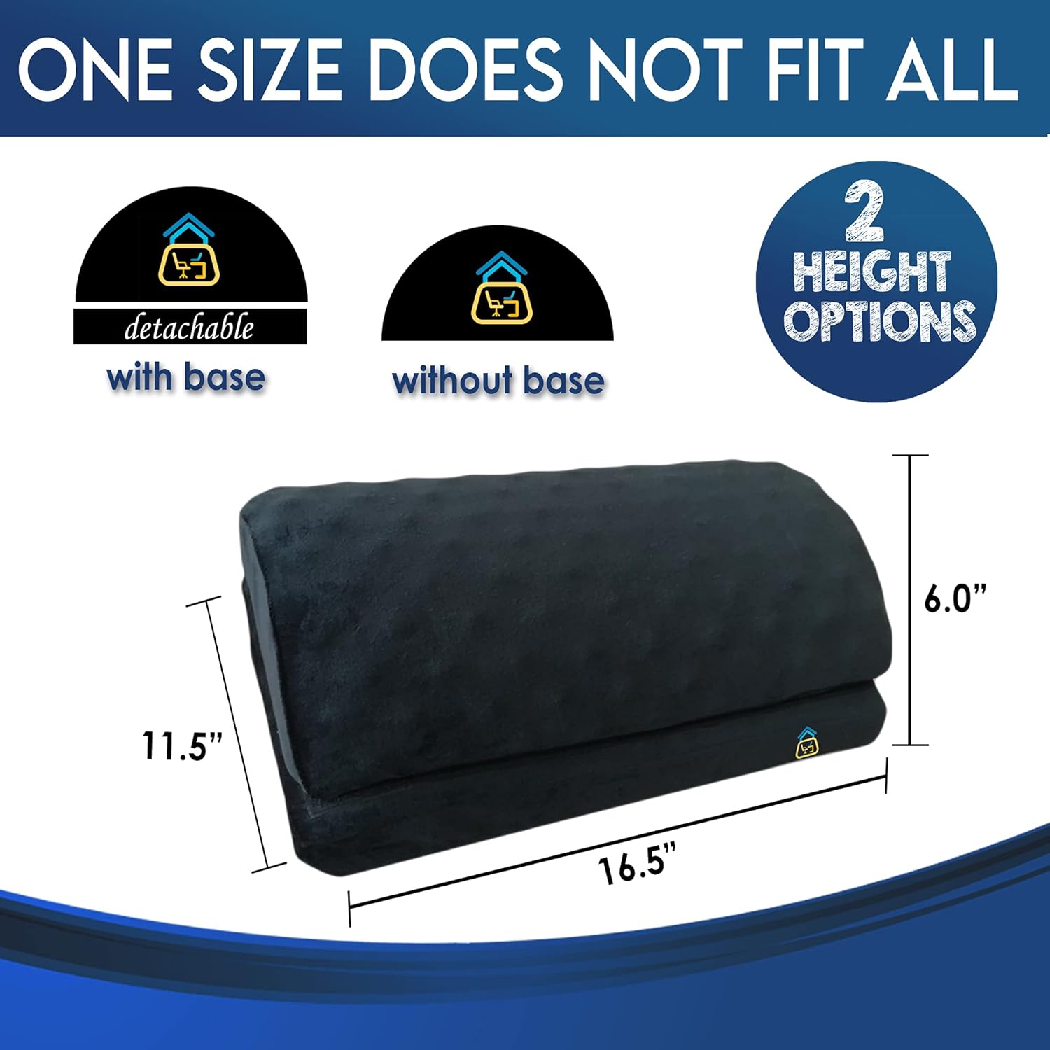 DSM OFFICE Foot Rest for Under Desk, Ergonomic Footrest, Memory Foam, Adjustable w. Non-Slip Base - 21.5 x 12 x 6.5in : Office Products