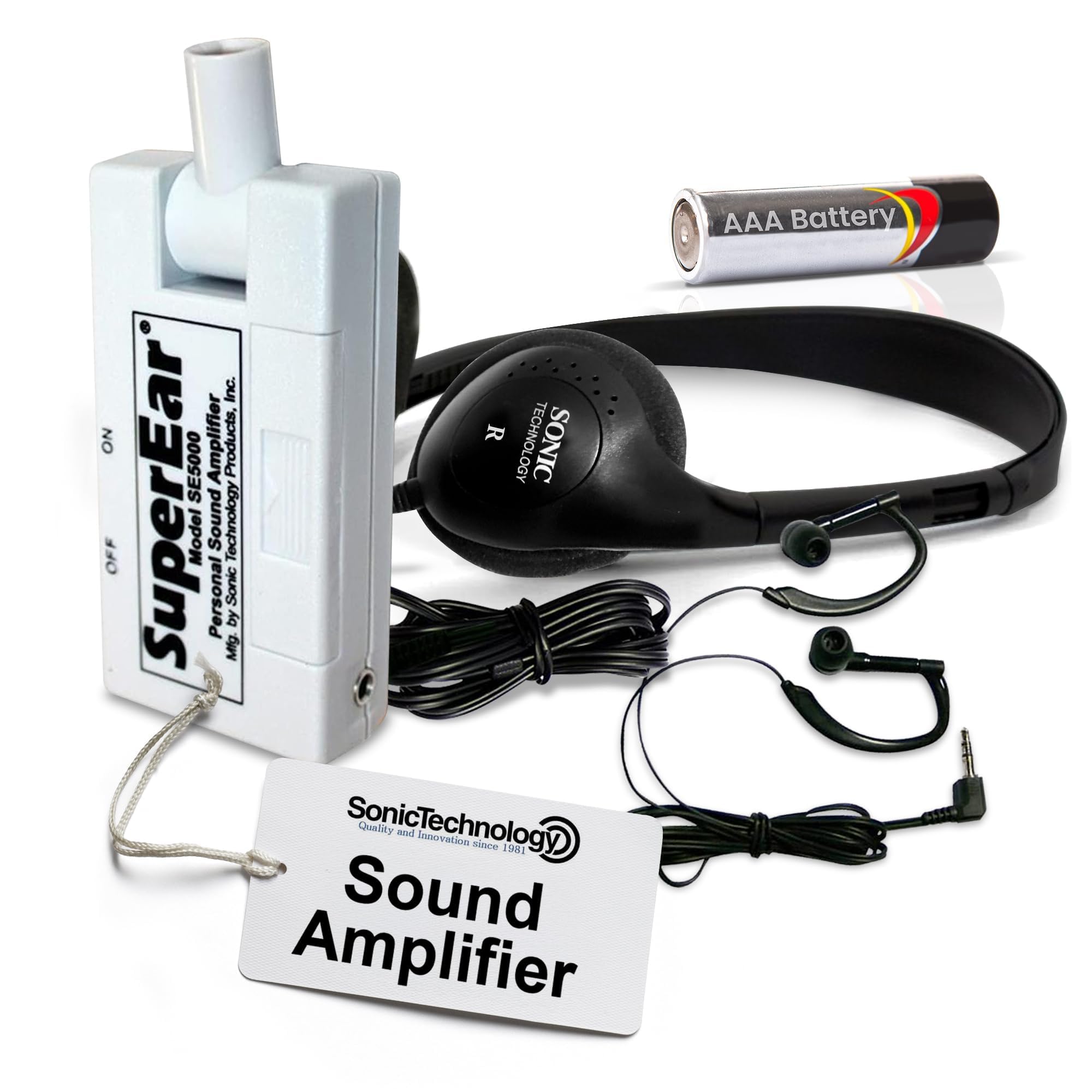 SuperEar Sound Amplifier Model SE5000 Increases Sound 50 dB, CMS Compliant Assisted Listening Device (Newly Re-Engineerd Model SE4000)