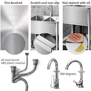 Amazon.co.jp: ガーデンシンク 屋外 蛇口付き ステンレス 流し台