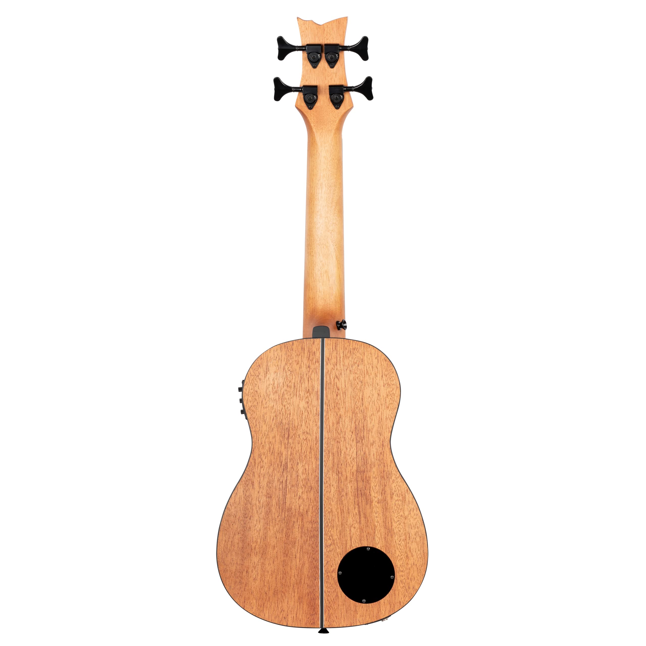 Ortega Guitars Travel Bass elettro-acustico - mancino - Serie Lizard - Ukulele Basso - include Gig Bag - Mogano (LIZZY-BS-GB-L)
