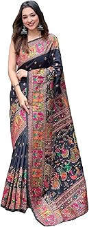 Women's Kanjivaram Pure Soft Silk Saree With Unstitched Blouse Piece