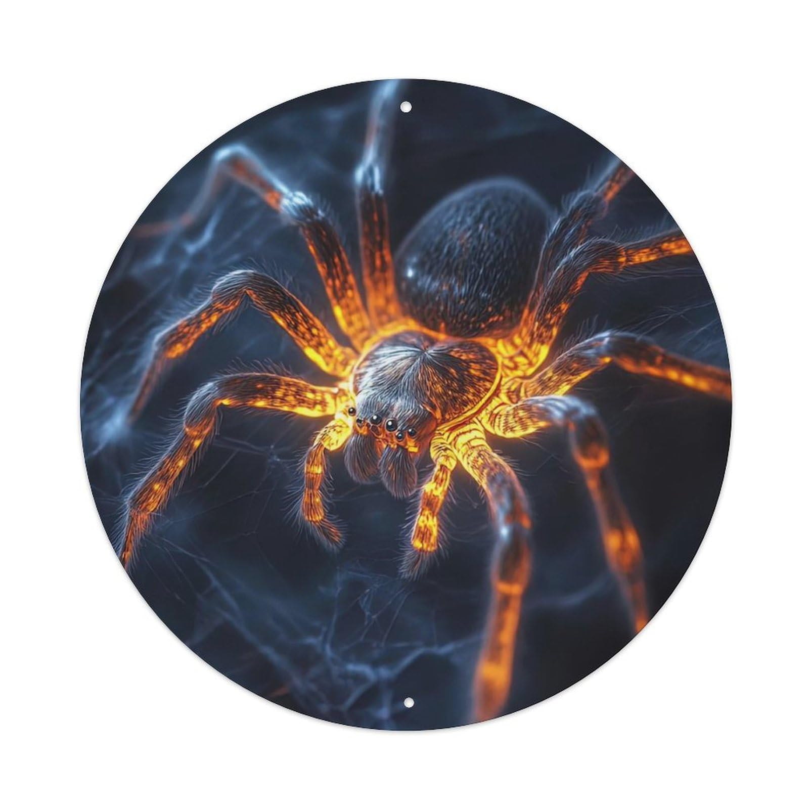 Animal Artwork Glowing Spider Metal Tin Sign
