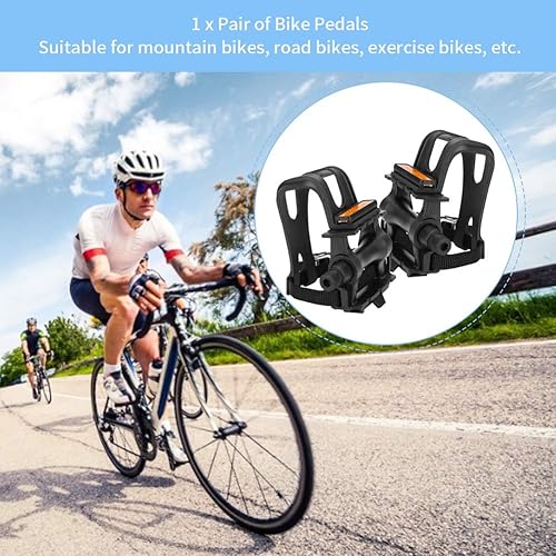 Miniatura 7 de CHICIRIS Jaula de dedo del pie para pedales de bicicleta, pedales de bicicleta de montaña para pedales de ciclismo al aire libre, 1 par de pedales