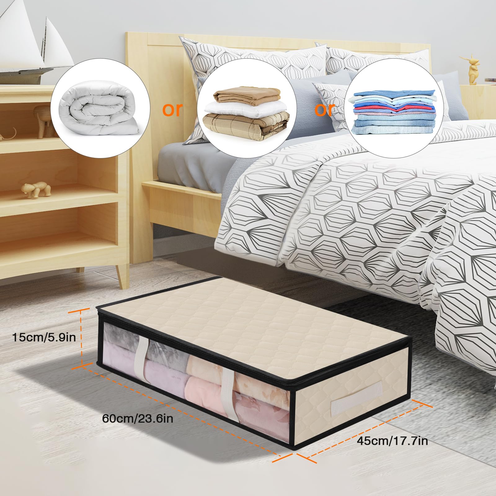 Rangement Sous Lit Lot De Sacs De 90L Toaren Avec Fenêtre - Main Image