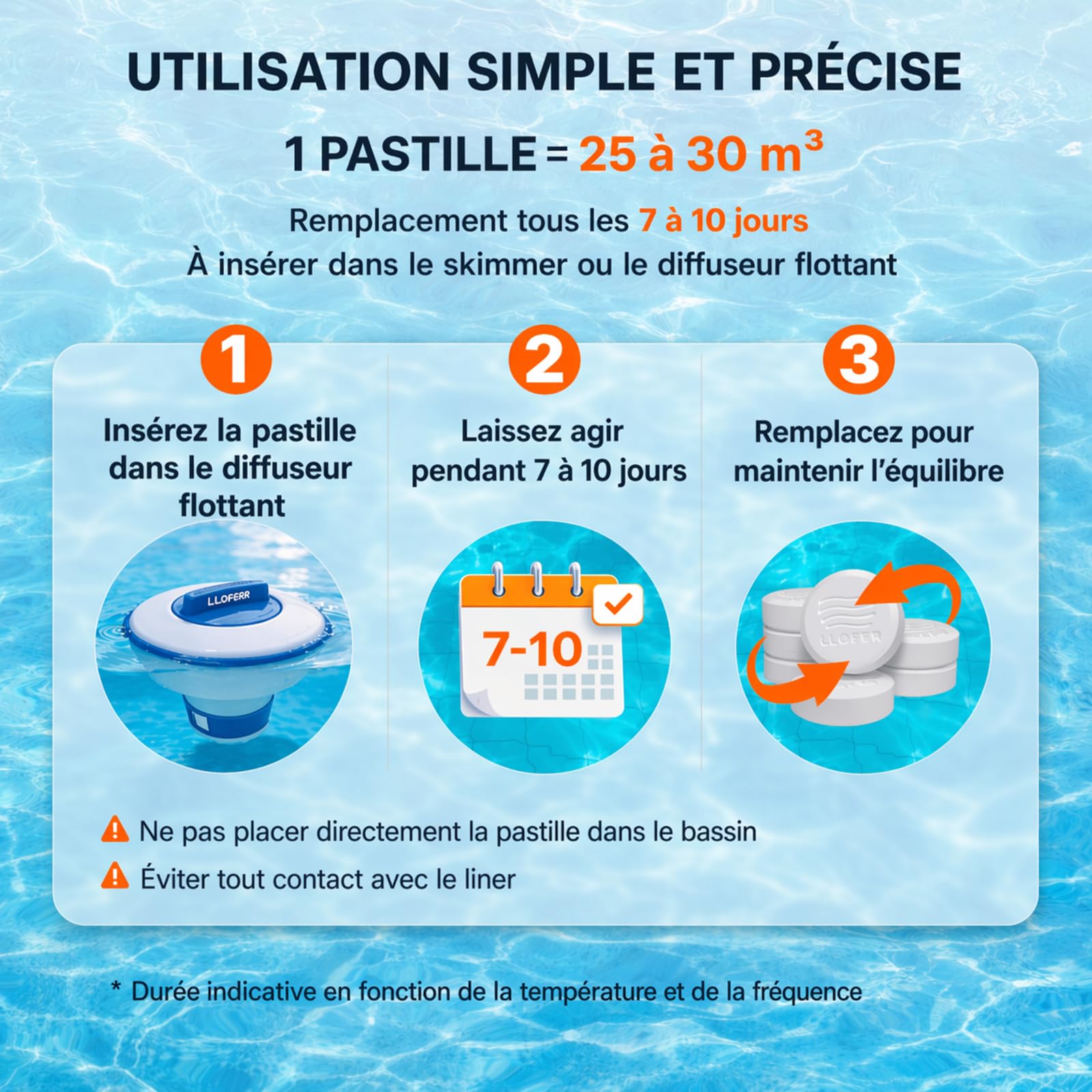 Chlore Multifonction en Galet de 250g - 5kg Total - Désinfection Longue Durée 7 Actions: désinfectant, bactéricide, virucide, Anti-algues, floculant, clarifiant et stabilisant.
