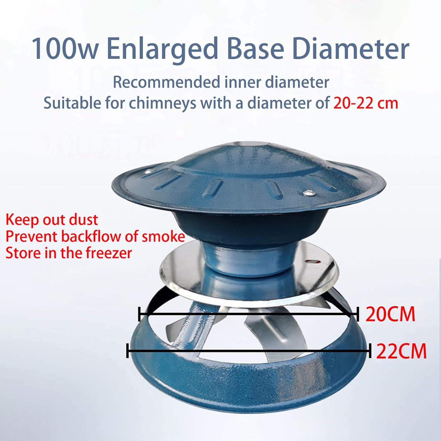 Chimney Smoke Evacuator, Stainless Steel Chimney Fan Smoke Evacuator, Roof Induced Draft Inducer, Fireplace Exhaust Fan for Fireplace 80W