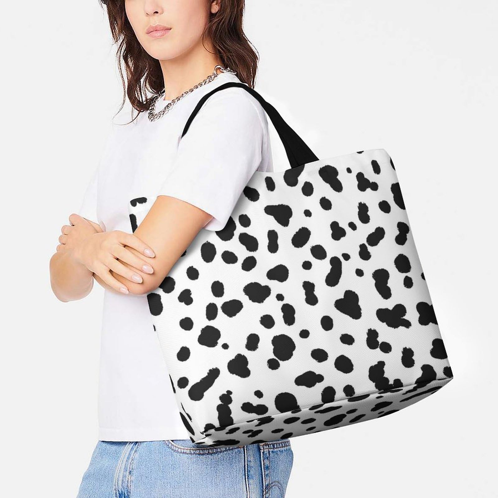 Amazon.co.jp: ダルメシアン柄 トートバック レディース 大容量 手提げ