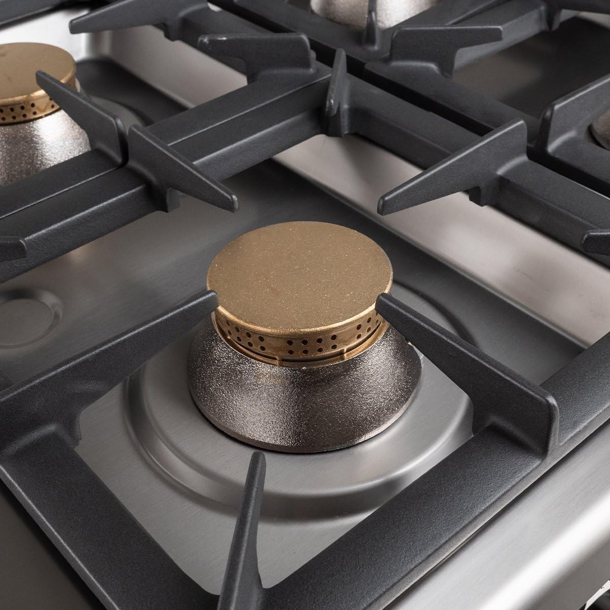 GastroHero Gasherd 6 Brenner 42 kW Serie 700 Edelstahl Standgerät offen Unterbau Made in Italy Profi Gasherd Gastronomie