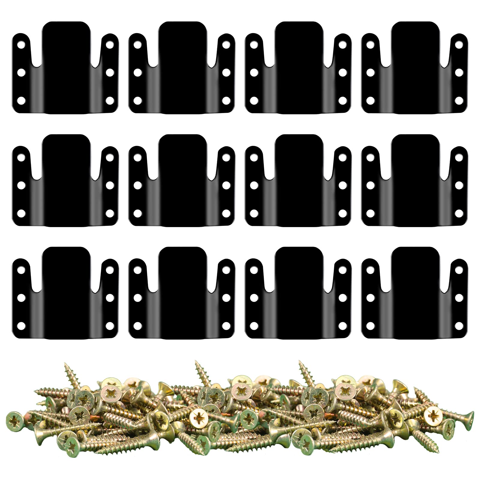 DEEPDREAM12 Pcs Sectional Couch Connectors Metal Couch Clips Sofa Connector Interlocking Furniture Connector with 74 Pcs Screws