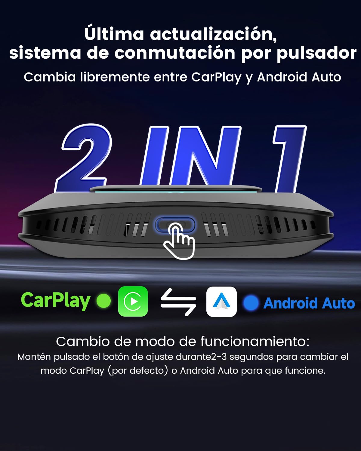 CarlinKit Aibox-Plus Adaptador Android 13.0, sistema autónomo 8+128G, CarPlay inalámbrico y Android Auto, caja multimedia 3 en 1 para coche con CarPlay con cable