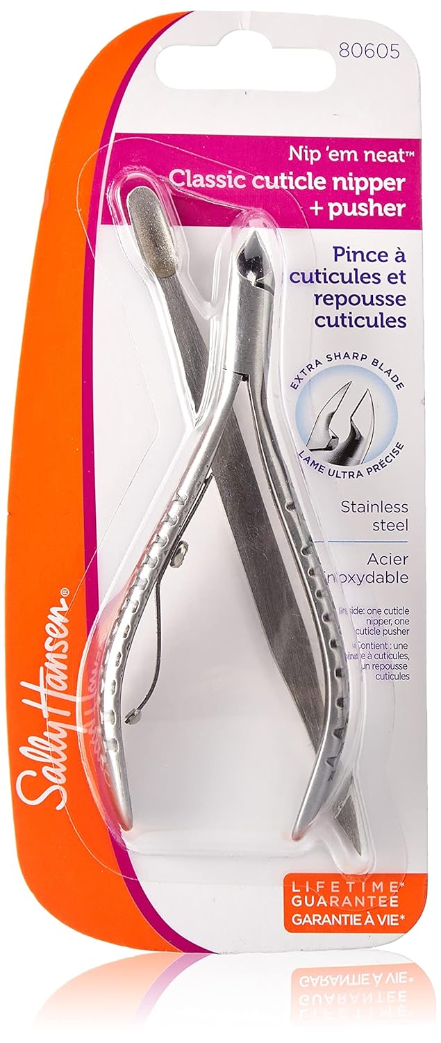 Sally Hansen Beauty Tools, Nip'em NeatCuticle Nipper, Pusher, Half Jaw, 1 count